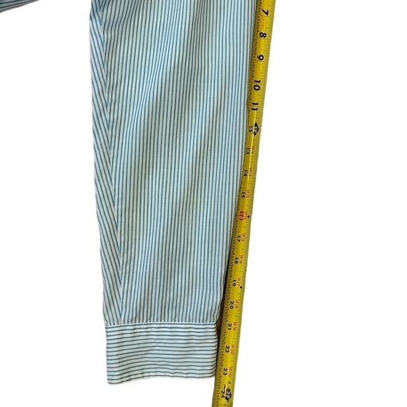 Vintage Mili Blue Striped Button Down Blouse Flower Appliqué Grandmacore Size M - Picture 5 of 7